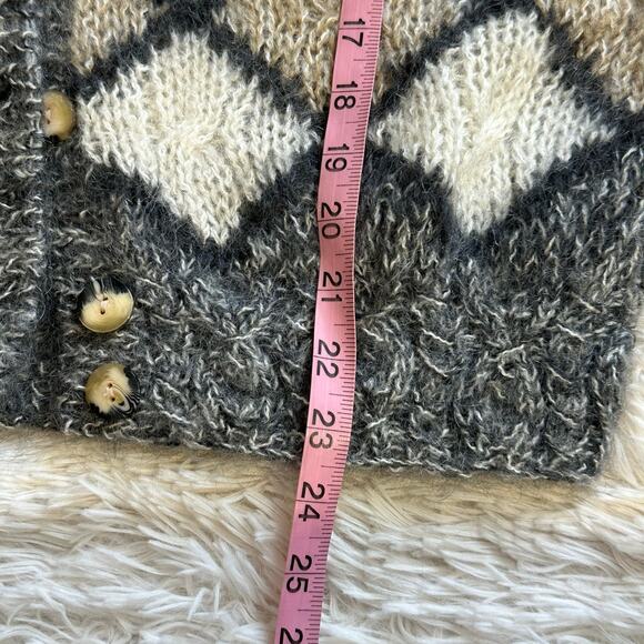 Outback Red loose knitted mohair blend long sleeve oversized cardigan Sz L - Picture 8 of 8